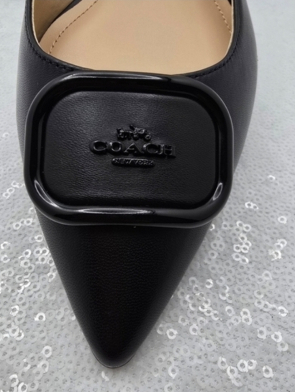 Coach Veda Class Slingback Flats Black Leather Women's 10 - Picture 6 of 10